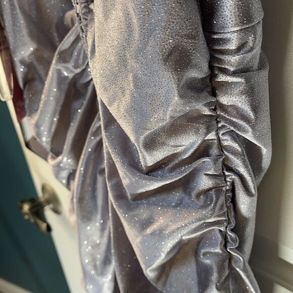 Macy's lavender with silver sparkles mini dress available in small and large - Picture 7 of 9